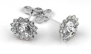 A couple of diamond earrings (computer generated high resolution image)